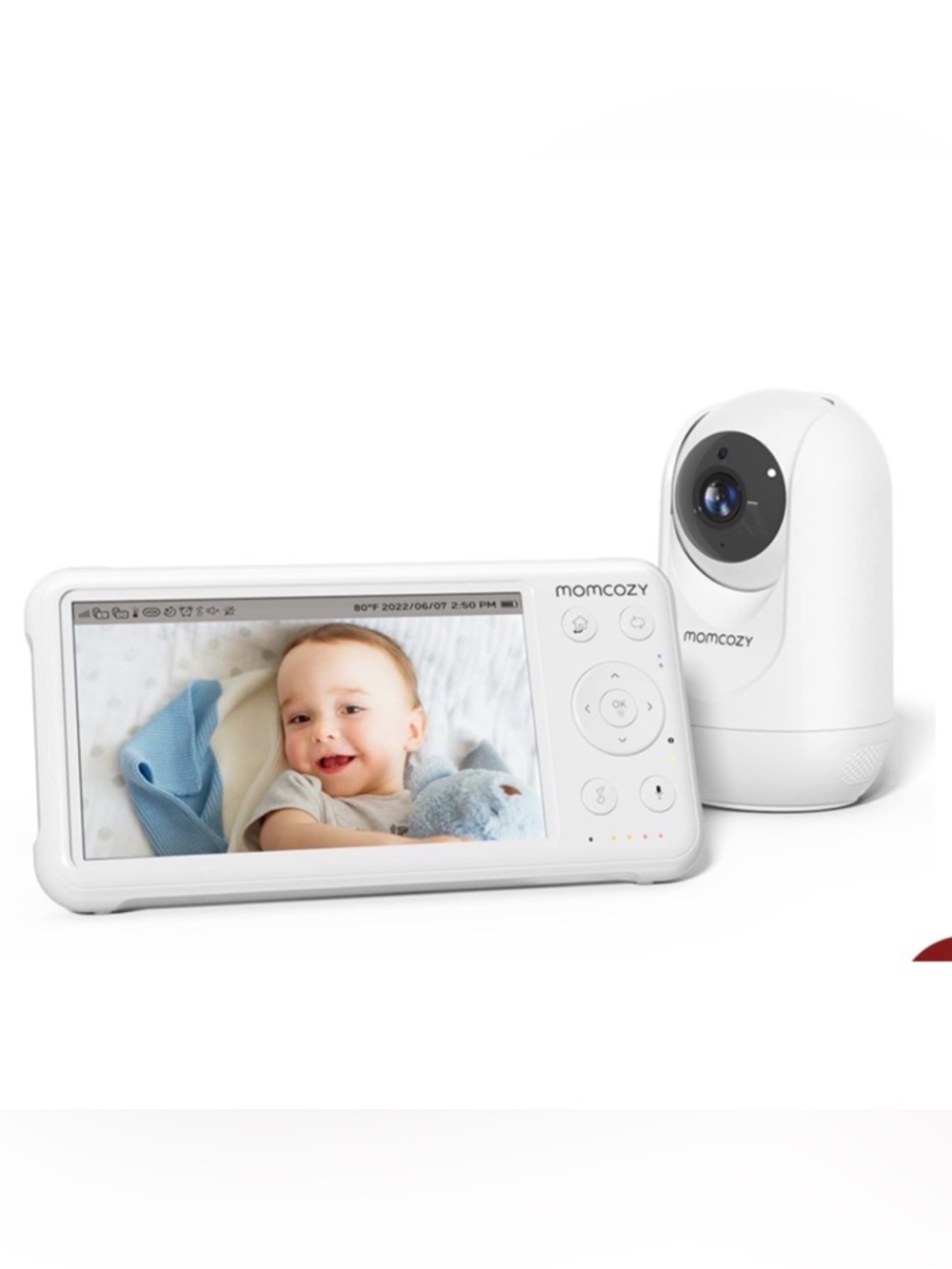 Momcozy Baby Video Monitor with HD Camera and 5" LCD White in color monitor BM01